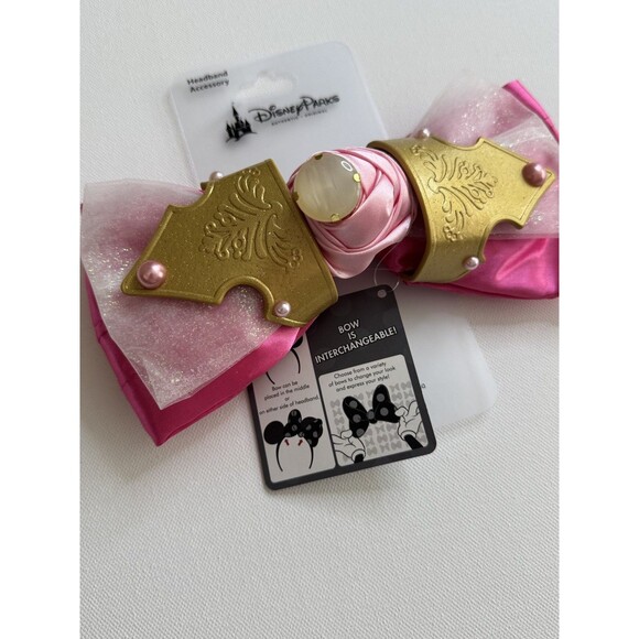 NWT RARE Disney Parks Aurora Sleeping Beauty Interchangeable Swap Your Bow Ears - Picture 2 of 3